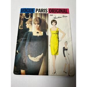 VTG Vogue Paris Original 1311 Dior Evening Dress UNCUT + Label Size 14 Bust 34